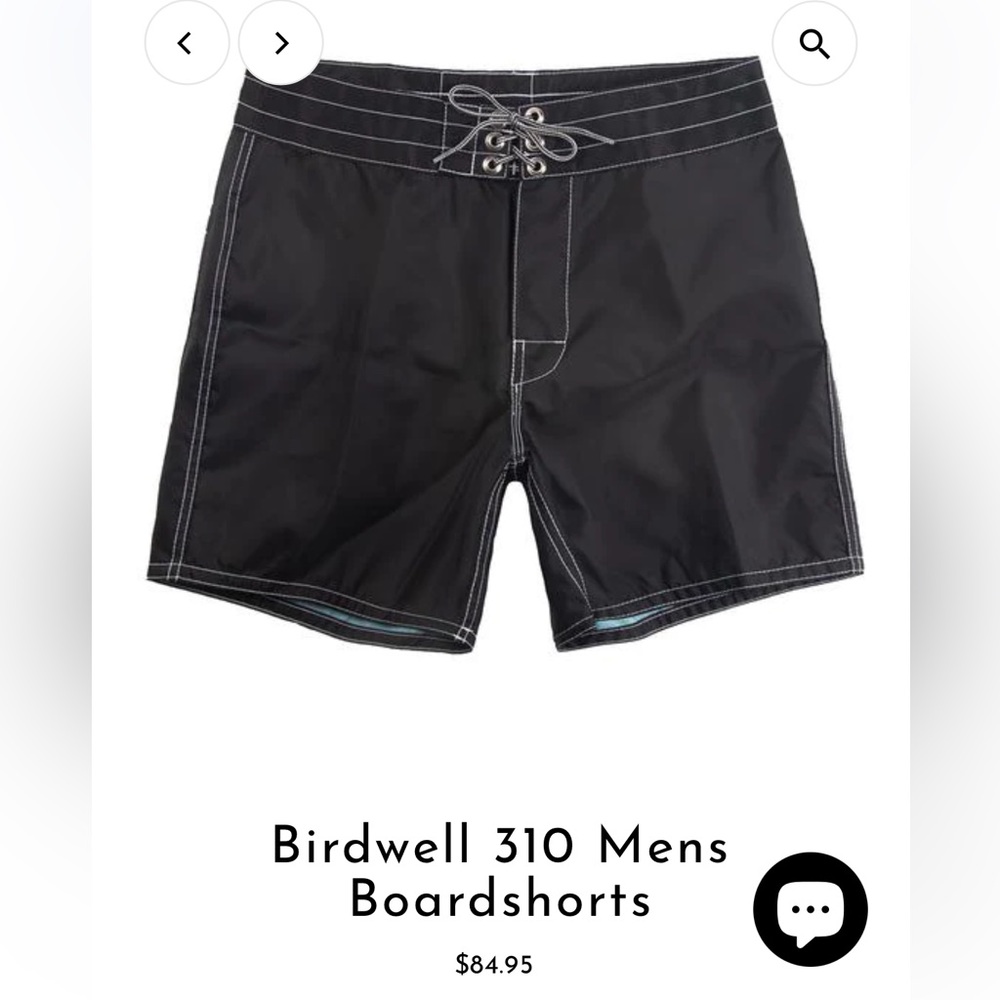 Birdwell Mens 310 Boardshorts - NWT - Black - sz 32